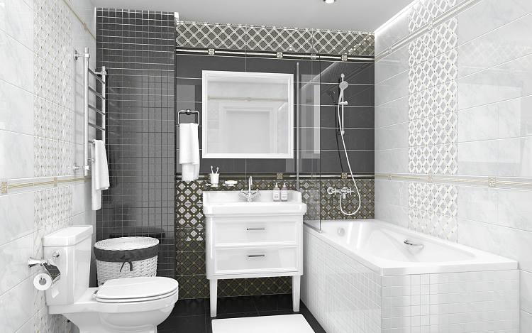 Royal Декор мозаичный чёрный MM60074 20х60